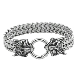 Men Stainless Steel Nordic Head Link Bracelet