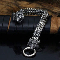 Men Stainless Steel Nordic Head Link Bracelet