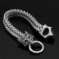 Men Stainless Steel Nordic Head Link Bracelet