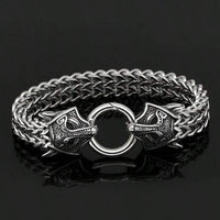 Men Stainless Steel Nordic Head Link Bracelet