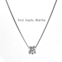 2Pcs Set Unisex Stainless Steel Necklace Set