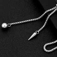 Women Fashionable & Trendy Stainless Steel Stud Ball Pendant Necklace