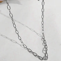 Men Stainless Steel Silver Buckle Chain Necklace