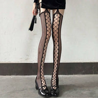 Women Black Suspender Fishnet Stockings