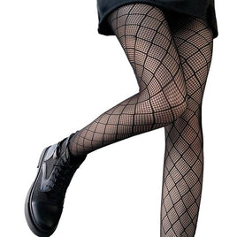 Women Black INS Style Thin Sheer Tights, Breathable Mesh Fishnet Stockings