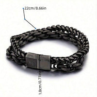 Men Stainless Steel Matte Chain Bracelet