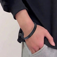 Men Stainless Steel Punk Style Elastic Metal Armband Bracelet