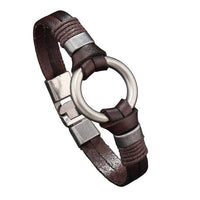 Men Rock Style Metallic Ring Simple Bracelet