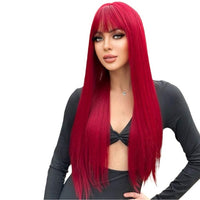 26 Inches Synthetic Red Straight Wig