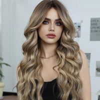 26 Inches Synthetic Linen Gold Long Wig