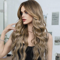 26 Inches Synthetic Linen Gold Long Wig