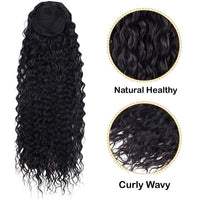 22 Inches Synthetic Long Curly Black Hair Extension