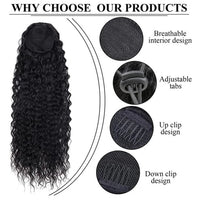 22 Inches Synthetic Long Curly Black Hair Extension