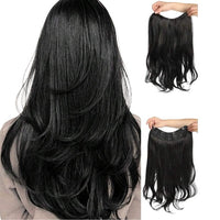 22 Inches Black Synthetic 4 Clips Long Extension