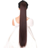 34 Inches Dark Brown Synthetic Ponytail Long Extension