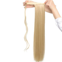 34 Inches Synthetic Linen Gold Ponytail Straight Extension