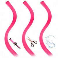 5 Pcs 20 Inches Hot Pink Synthetic Hair Extensions