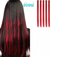 5 Pcs 20 Inches Red Synthetic Hair Extensions