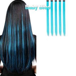 5 Pcs 20 Inches Baby Blue Synthetic Hair Extensions