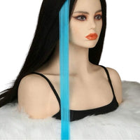 5 Pcs 20 Inches Baby Blue Synthetic Hair Extensions