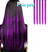 5 Pcs 20 Inches Purple Synthetic Hair Extensions