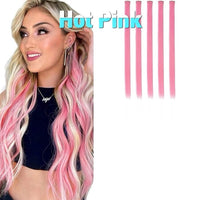 5 Pcs 20 Inches Hot Pink Synthetic Hair Extensions