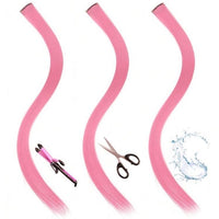 5 Pcs 20 Inches Hot Pink Synthetic Hair Extensions