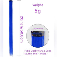 5 Pcs 20 Inches Royal Blue Synthetic Hair Extensions