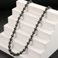 Unisex Stylish Simple Retro Magnetic Black Onyx Beaded Necklace